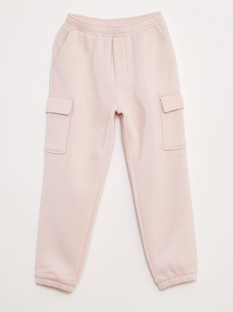 Jogging en molleton uni multi-poches Rose - Kiabi