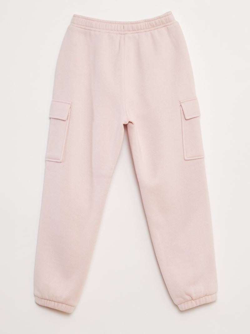 Jogging en molleton uni multi-poches Rose - Kiabi