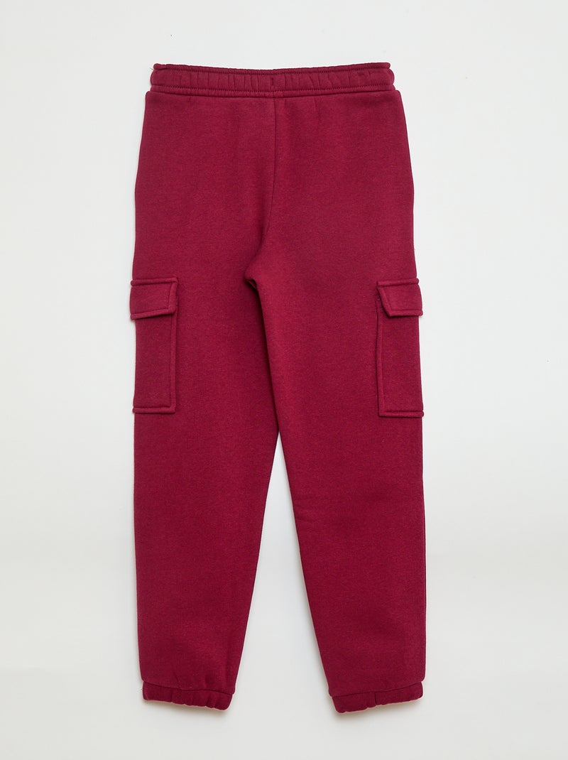 Jogging en molleton uni multi-poches Rouge - Kiabi