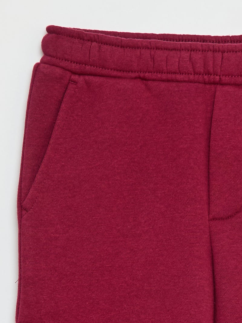 Jogging en molleton uni multi-poches Rouge - Kiabi