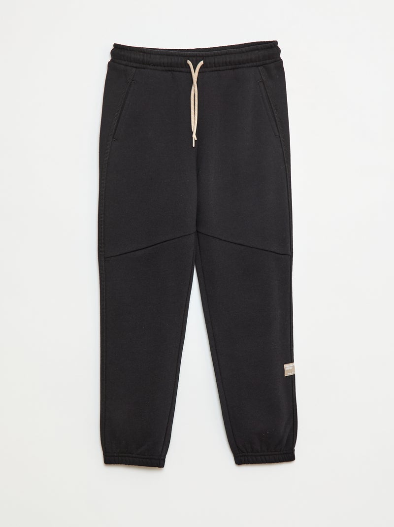 Jogging en molleton uni Noir - Kiabi