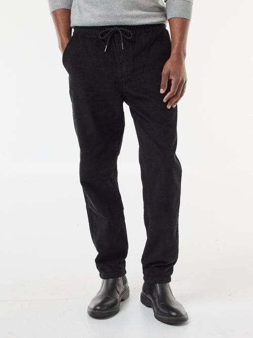 Jogging en velours côtelé uni - Kiabi