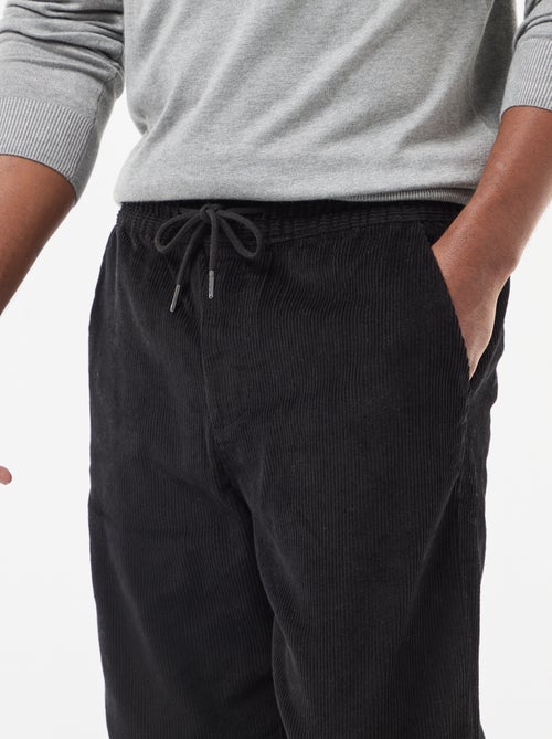 Jogging en velours côtelé uni - Kiabi