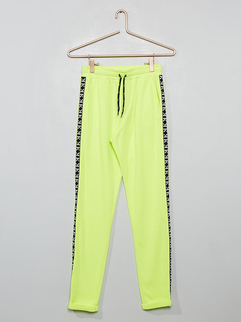 Jogging fluo à bandes - jaune - Kiabi - 9.00€