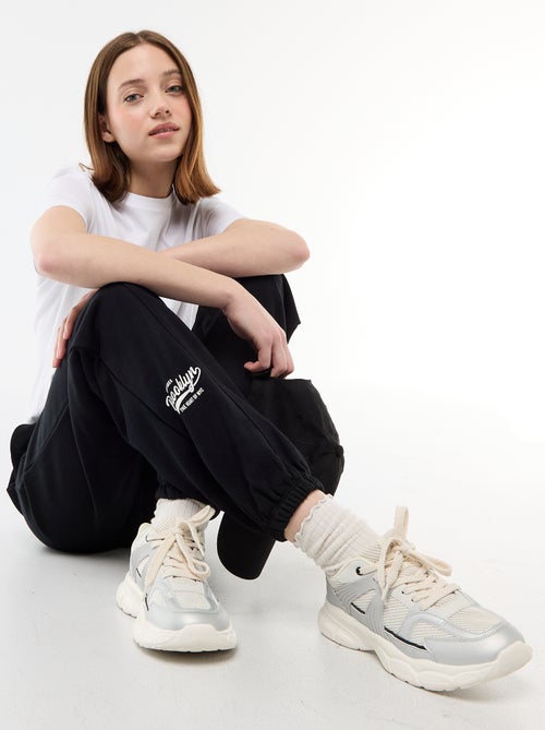 Jogging forme barrel en coton uni - Kiabi