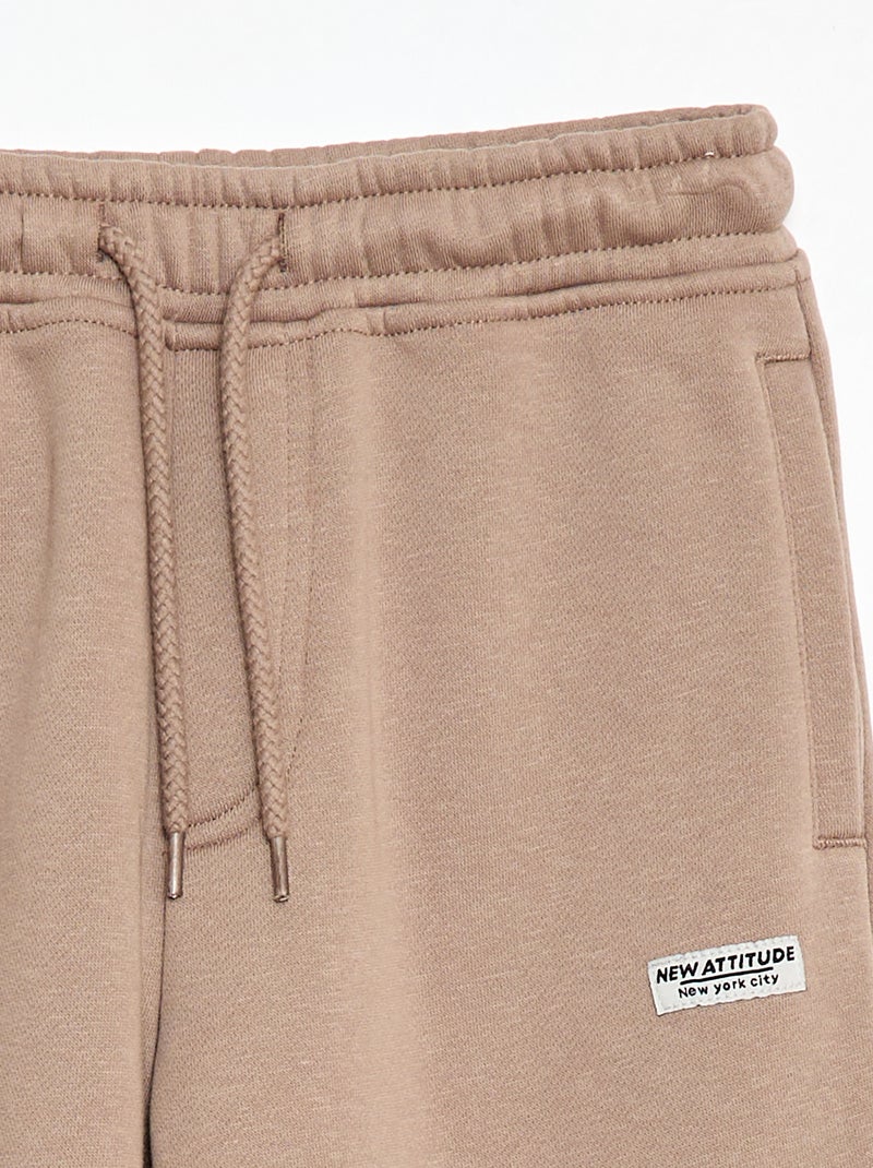 Jogging large en molleton Beige - Kiabi