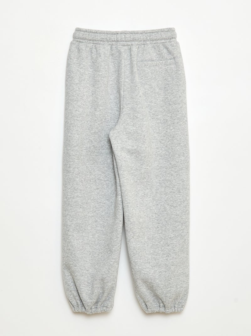 Jogging large uni en coton Gris - Kiabi
