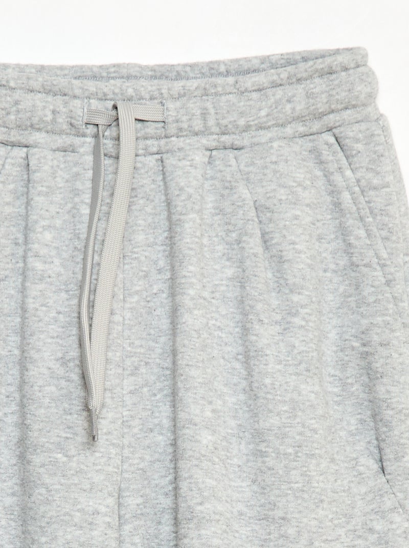 Jogging large uni en coton Gris - Kiabi
