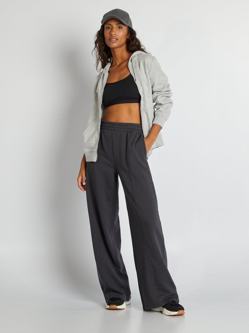 Jogging large uni Noir - Kiabi