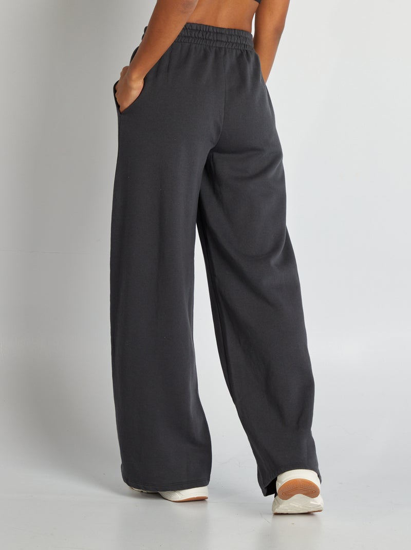 Jogging large uni Noir - Kiabi