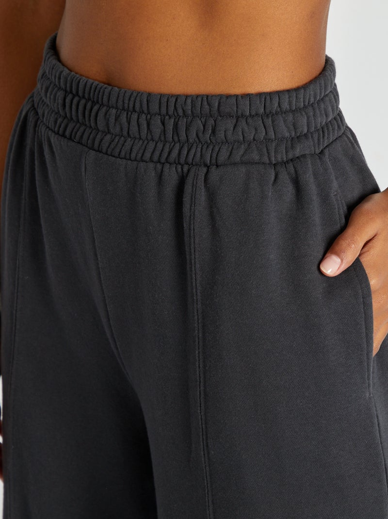 Jogging large uni Noir - Kiabi