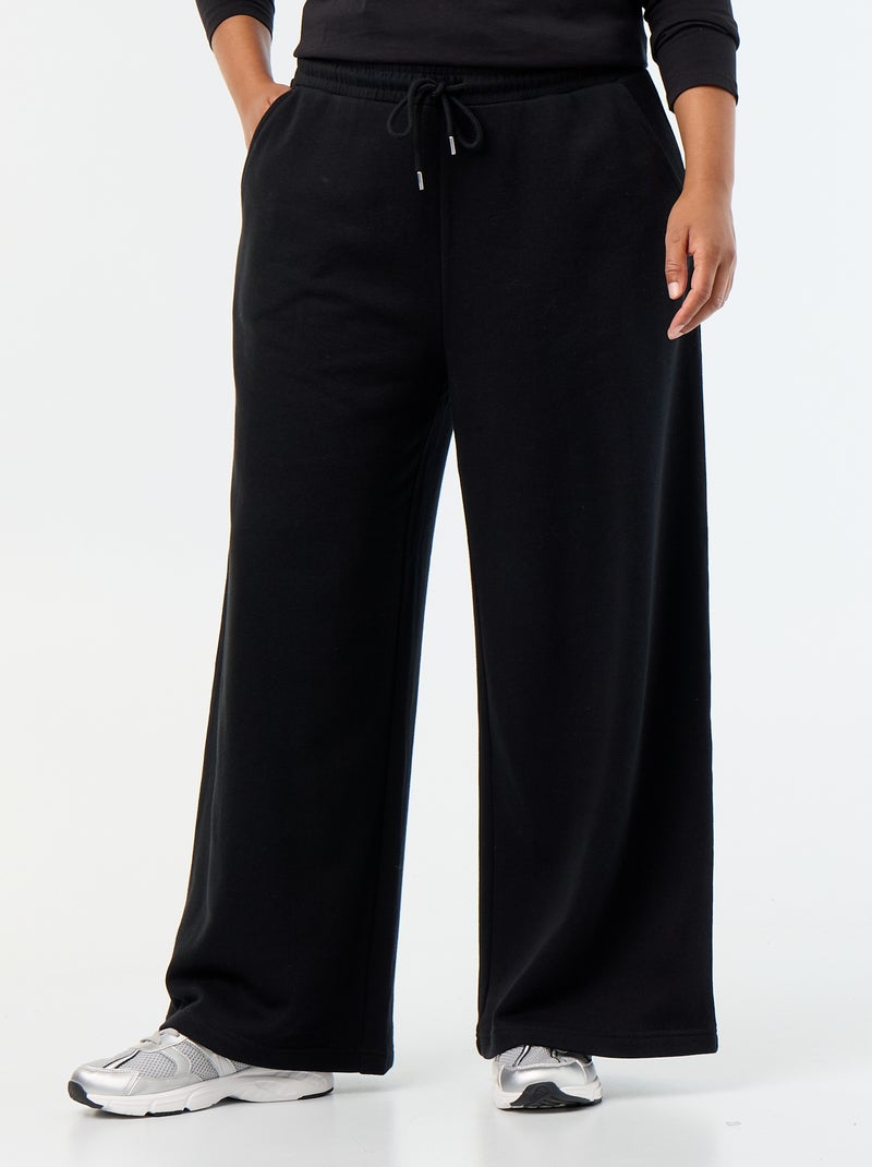 Jogging large uni Noir - Kiabi