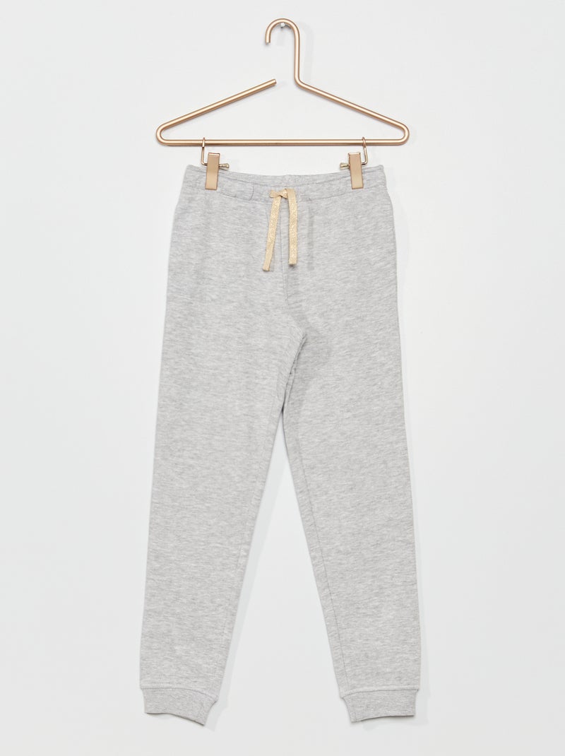 Jogging molletonnée à taille élastiquée Gris - Kiabi