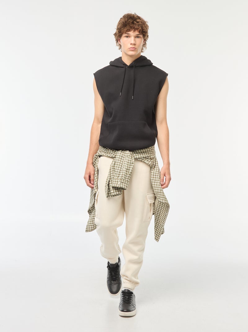 Jogging multi-poches en molleton Beige - Kiabi