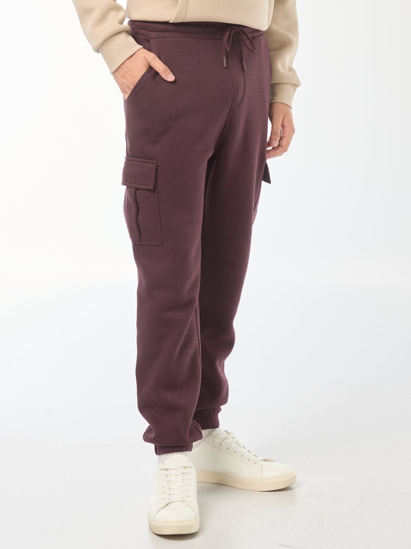 Jogging multi-poches en molleton Violet - Kiabi