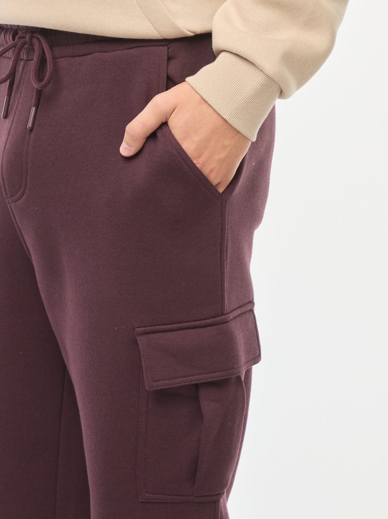 Jogging multi-poches en molleton Violet - Kiabi