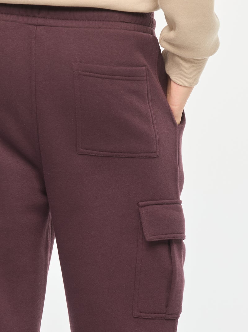 Jogging multi-poches en molleton Violet - Kiabi