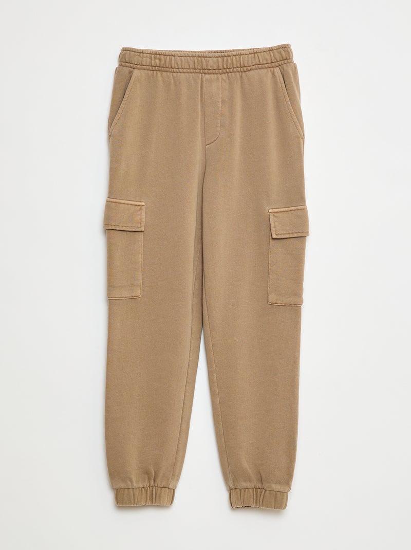 Jogging multipoches en molleton léger Beige - Kiabi