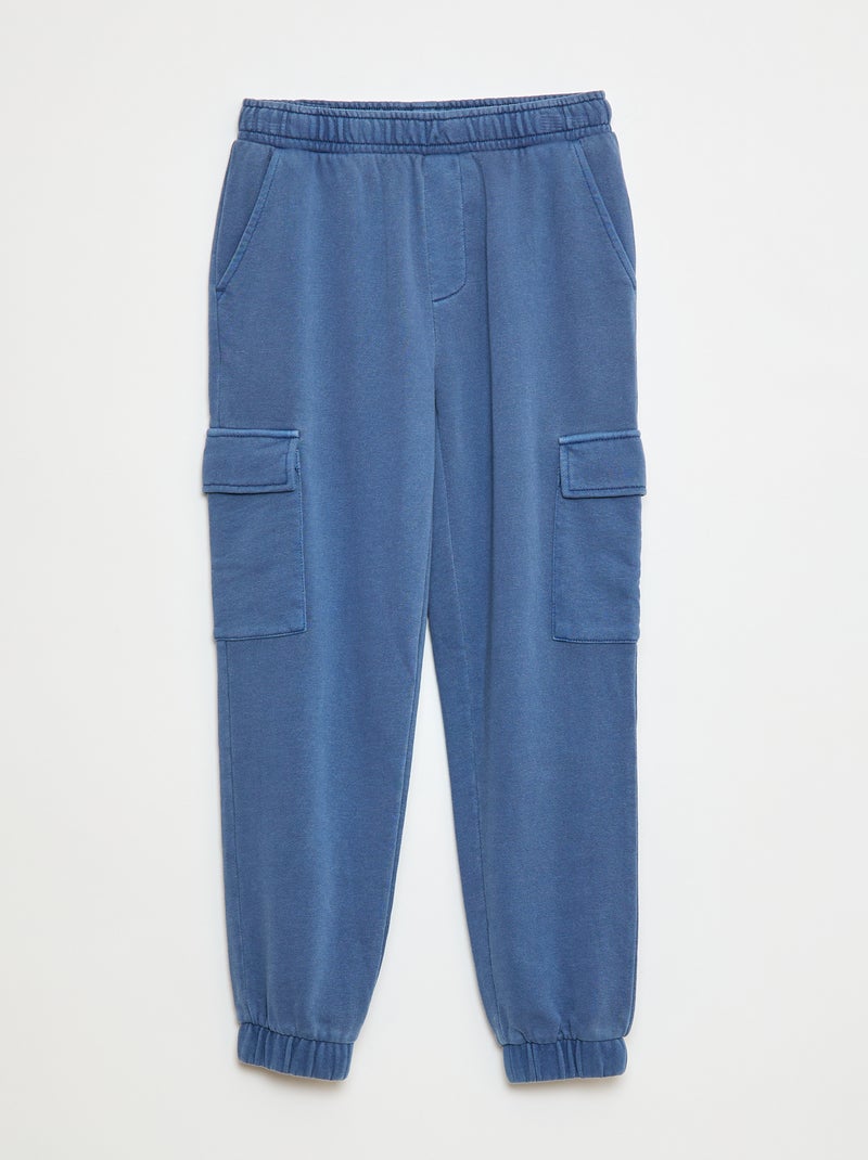Jogging multipoches en molleton léger Bleu - Kiabi