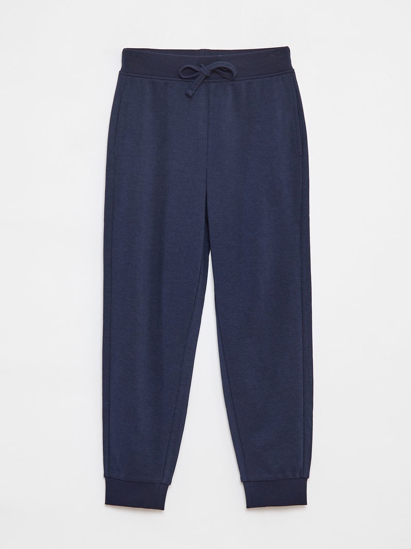 Jogging uni avec taille élastiquée Bleu - Kiabi