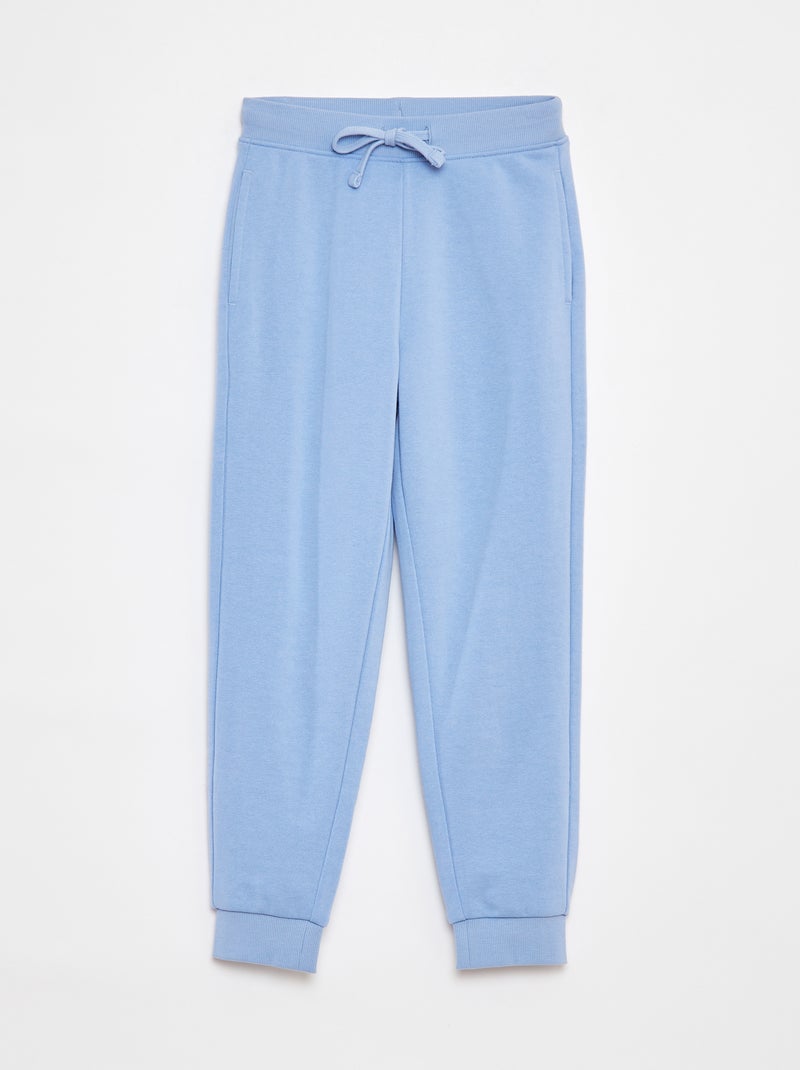 Jogging uni avec taille élastiquée Bleu - Kiabi