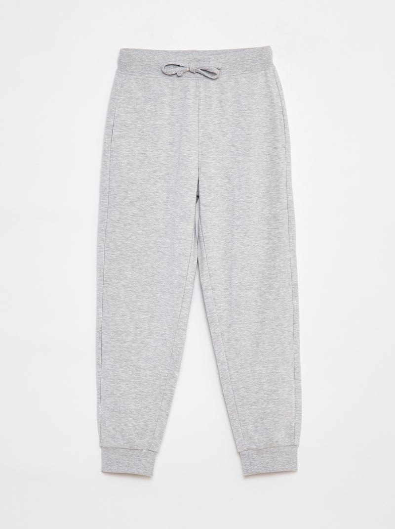 Jogging uni avec taille élastiquée Gris - Kiabi