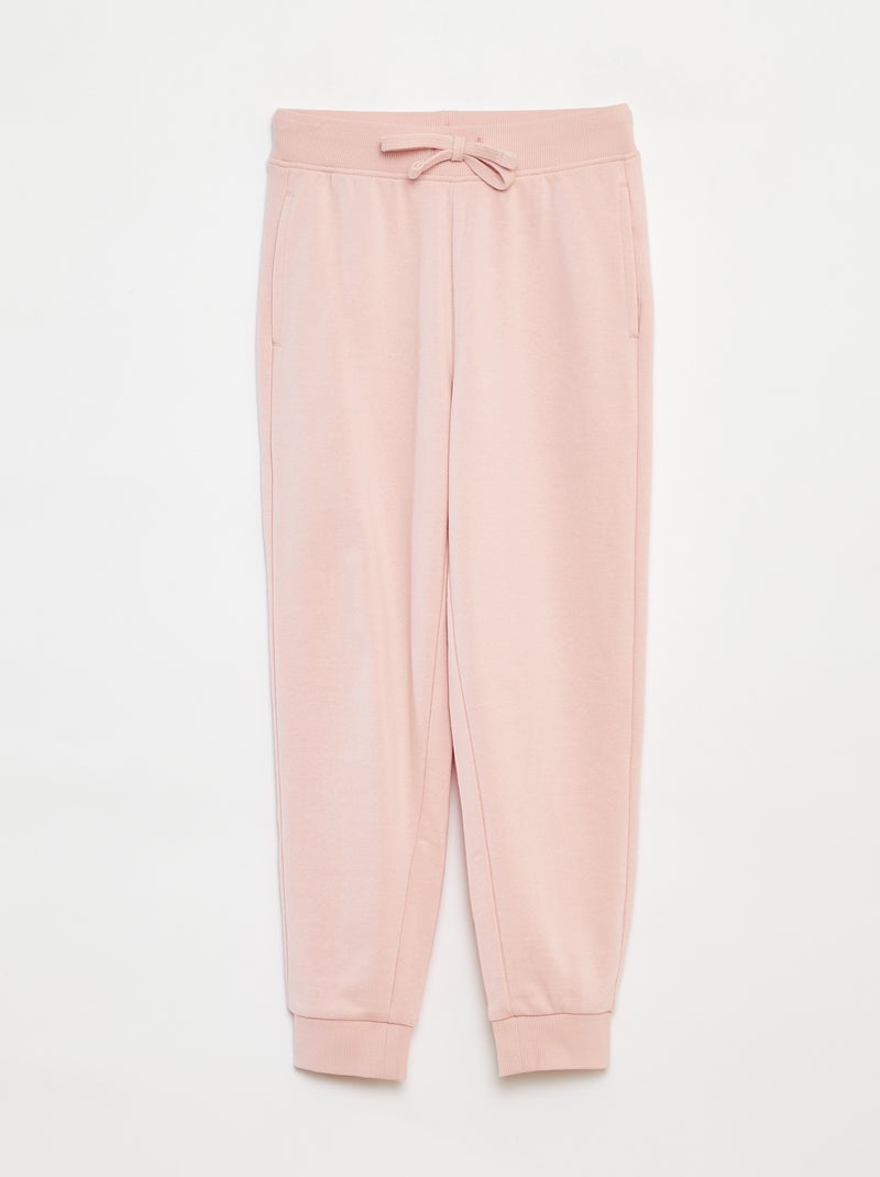 Jogging uni avec taille élastiquée Rose - Kiabi