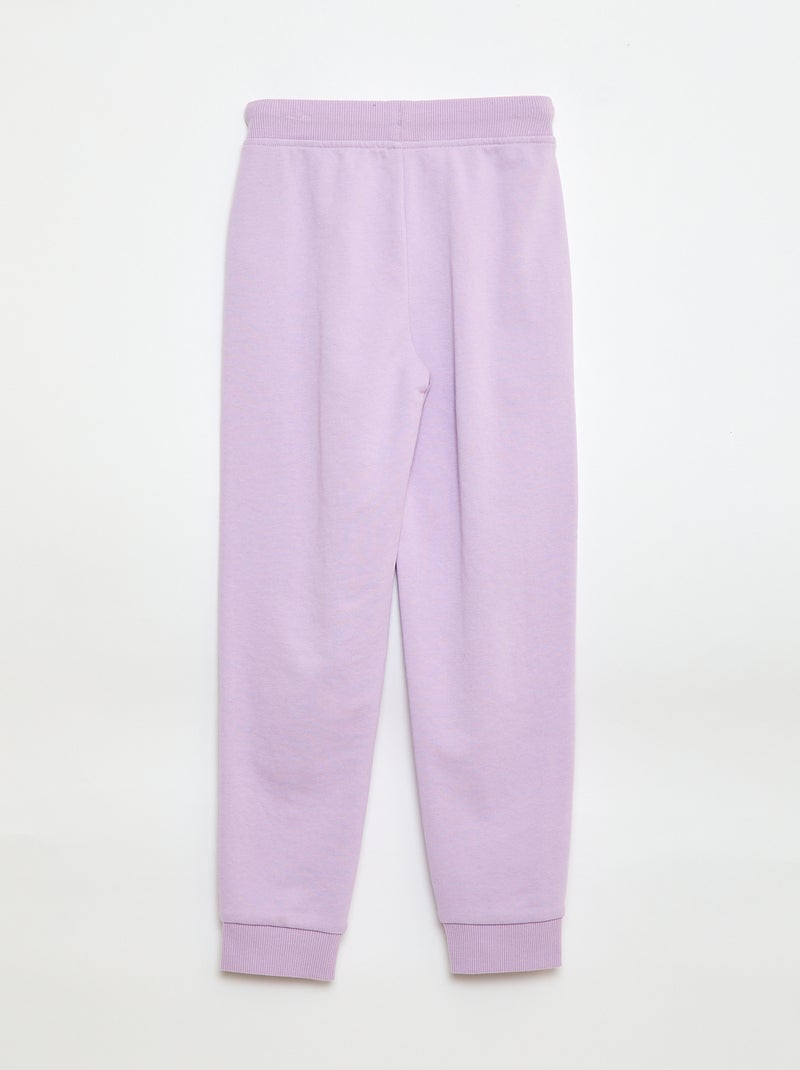 Jogging uni avec taille élastiquée Violet - Kiabi