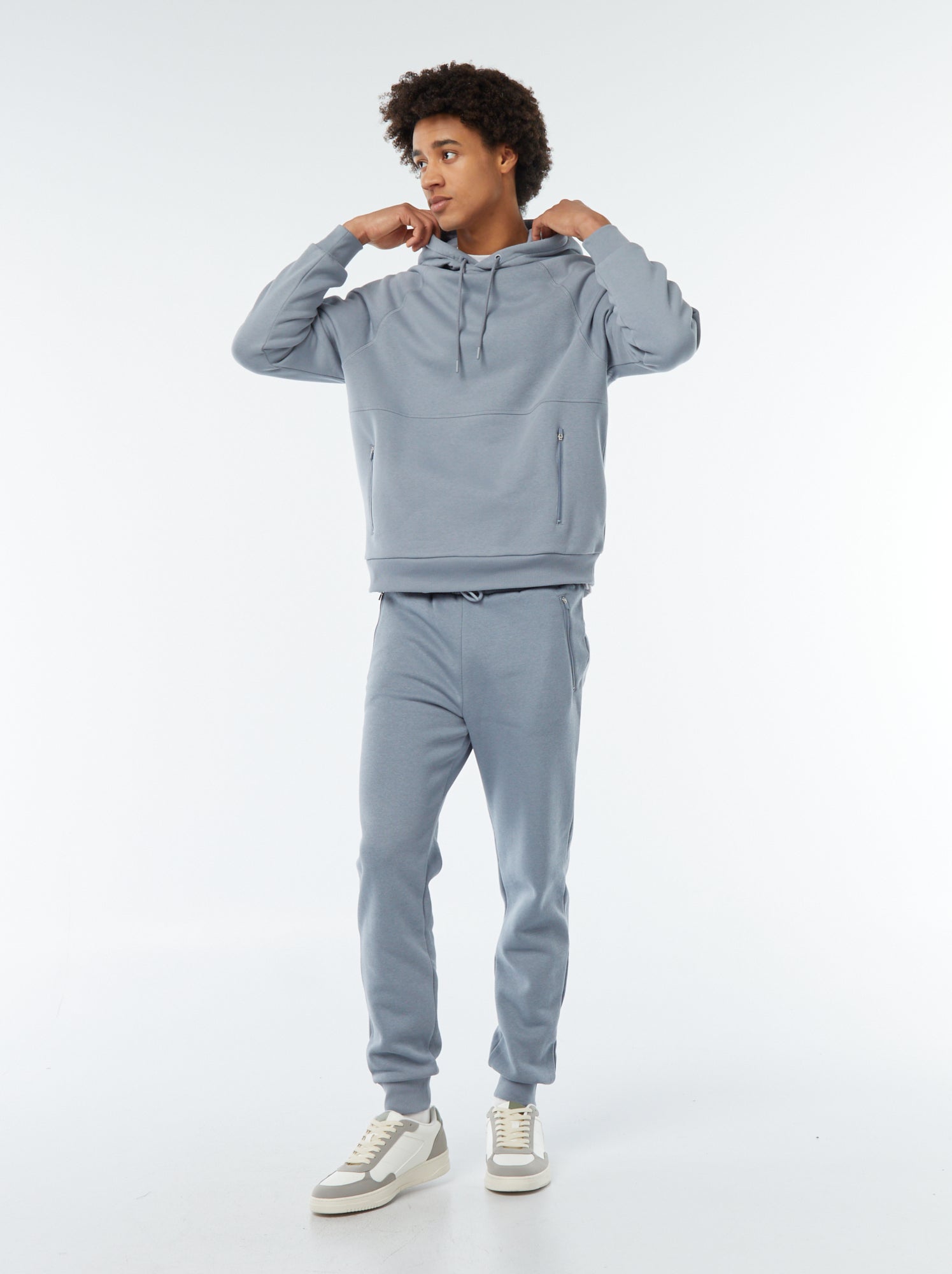 JustSun joggingbroek heren met rits zakken, grijs 01, 3XL