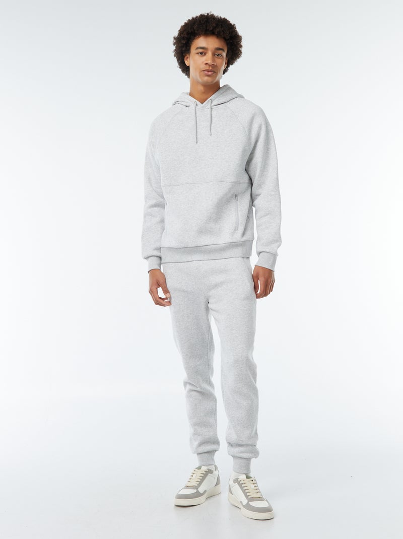 Joggingbroek met 2 zakken met ritsje - van sweatstof met zachte, geruwde binnenzijde Grijs - Kiabi