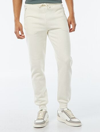 Joggingbroek met 2 zakken met ritsje - van sweatstof met zachte, geruwde binnenzijde