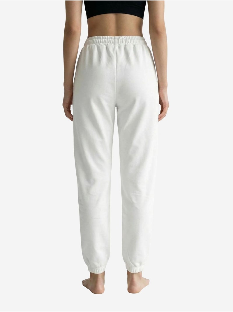 Joggingbroek met elastische taille en effen kleur my fashion Wit - Kiabi