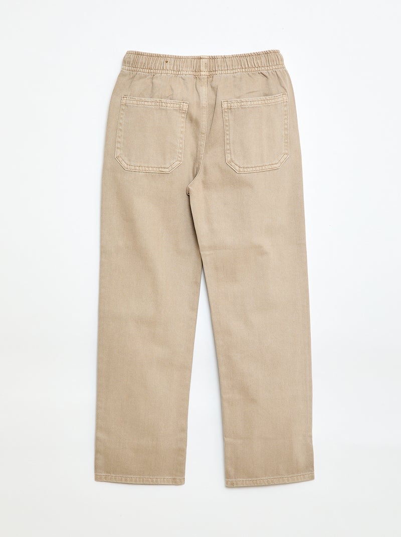 Joggingbroek met elastische tailleband en trekkoordjes Biege - Kiabi