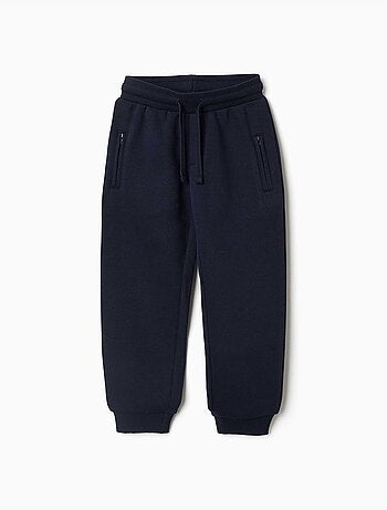 Joggingbroek met geborstelde stof, trekkoord en zakken