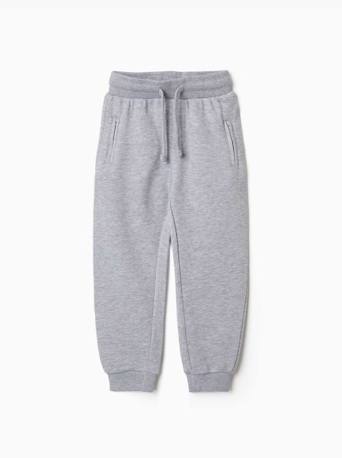 Joggingbroek met geborstelde stof, trekkoord en zakken - Kiabi