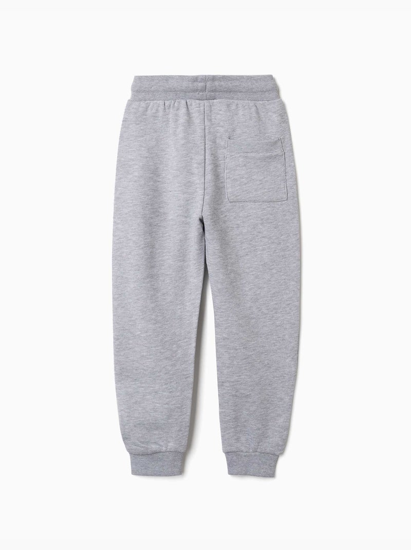 Joggingbroek met geborstelde stof, trekkoord en zakken Lichtgrijs - Kiabi