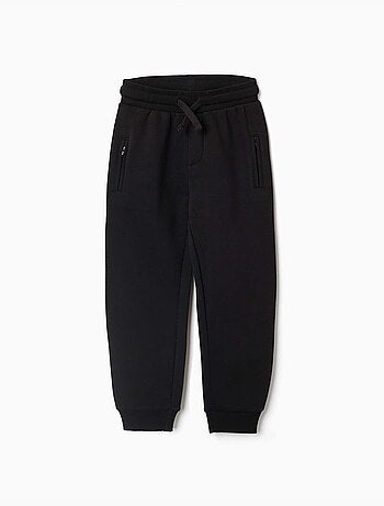 Joggingbroek met geborstelde stof, trekkoord en zakken