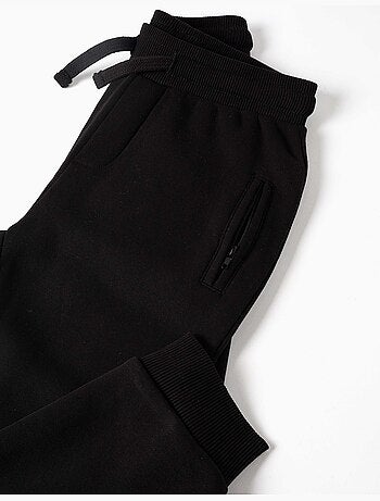Joggingbroek met geborstelde stof, trekkoord en zakken