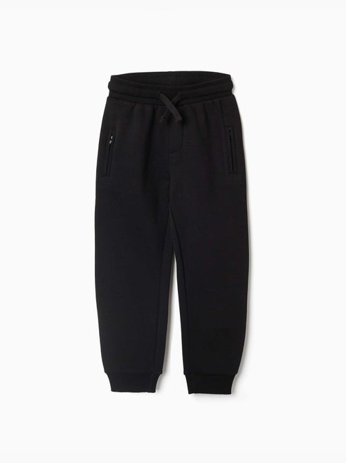 Joggingbroek met geborstelde stof, trekkoord en zakken - Kiabi