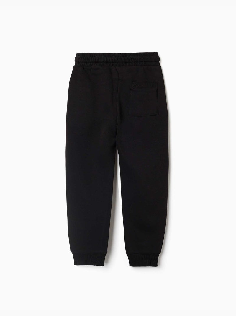 Joggingbroek met geborstelde stof, trekkoord en zakken Zwart Zwart - Kiabi