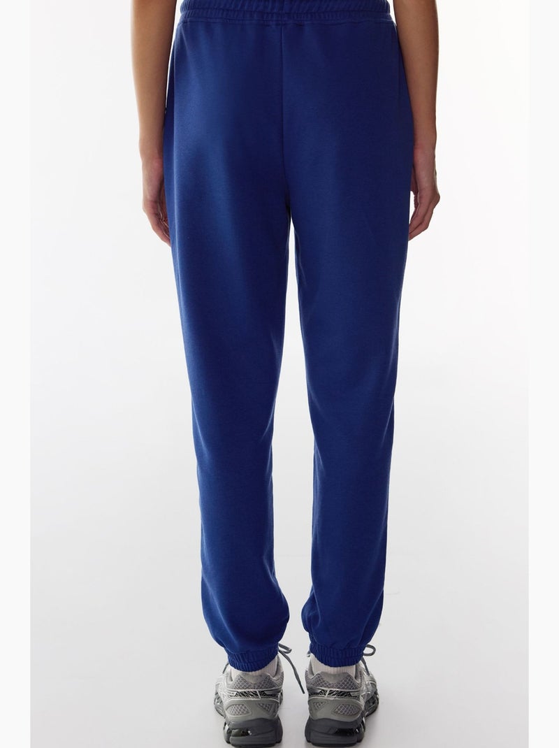 Joggingbroek met hoge taille en elastische boorden penti Kobaltblauw - Kiabi