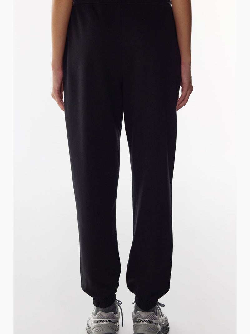 Joggingbroek met hoge taille en elastische boorden penti Zwart - Kiabi