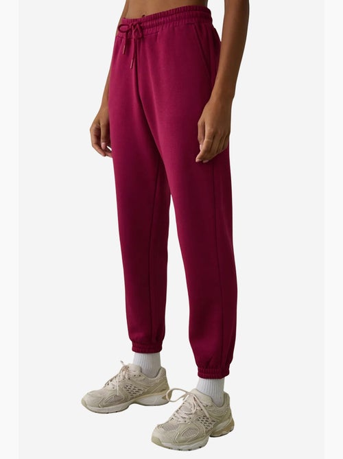 Joggingbroek met hoge taille en strikdetail, zacht geruwd penti - Kiabi