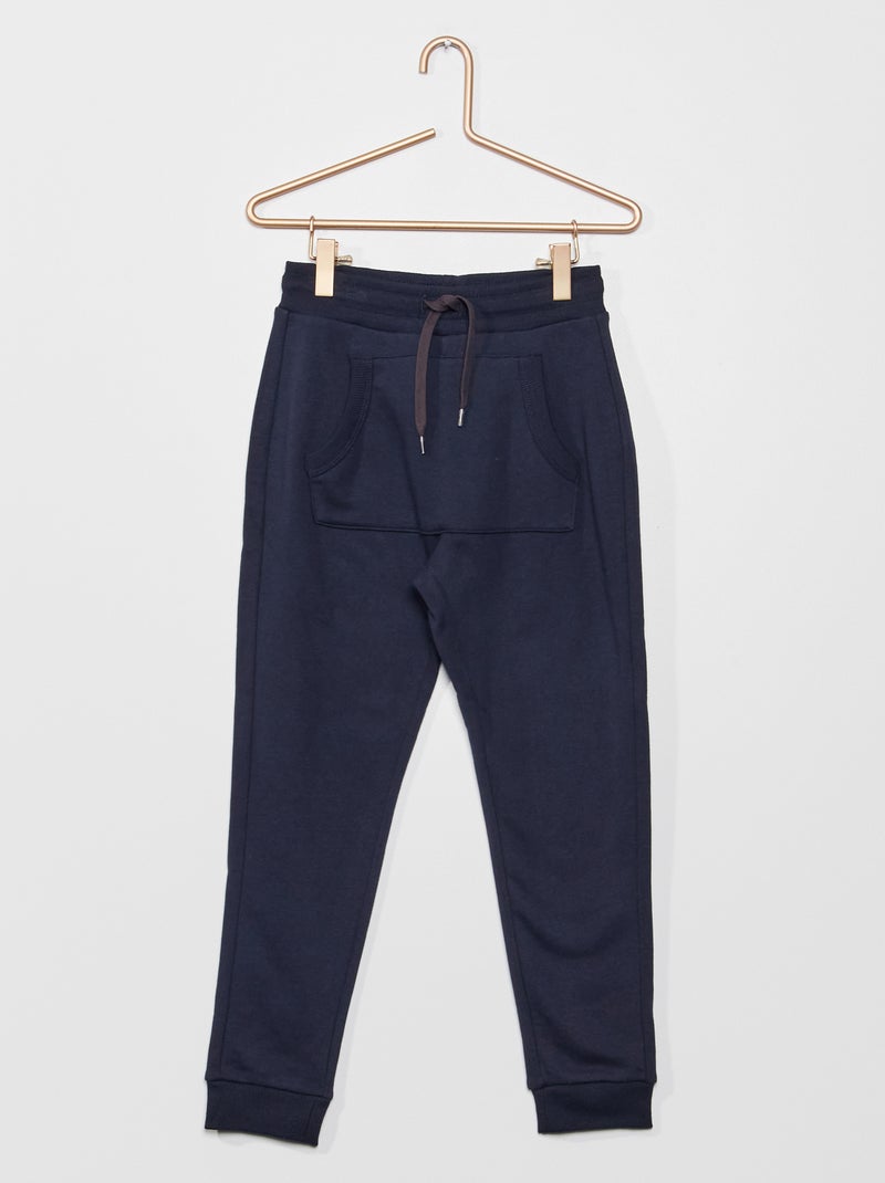 Joggingbroek met kangoeroezak BLAUW - Kiabi