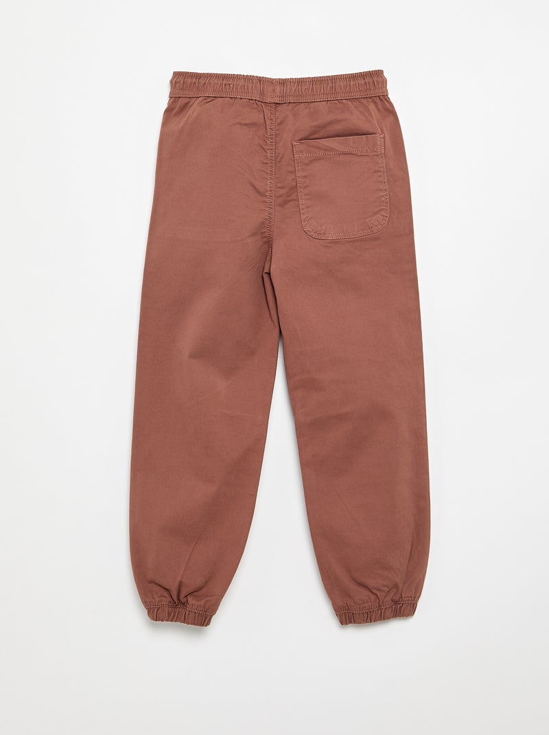 Joggingbroek met trekkoordjes Bruin - Kiabi