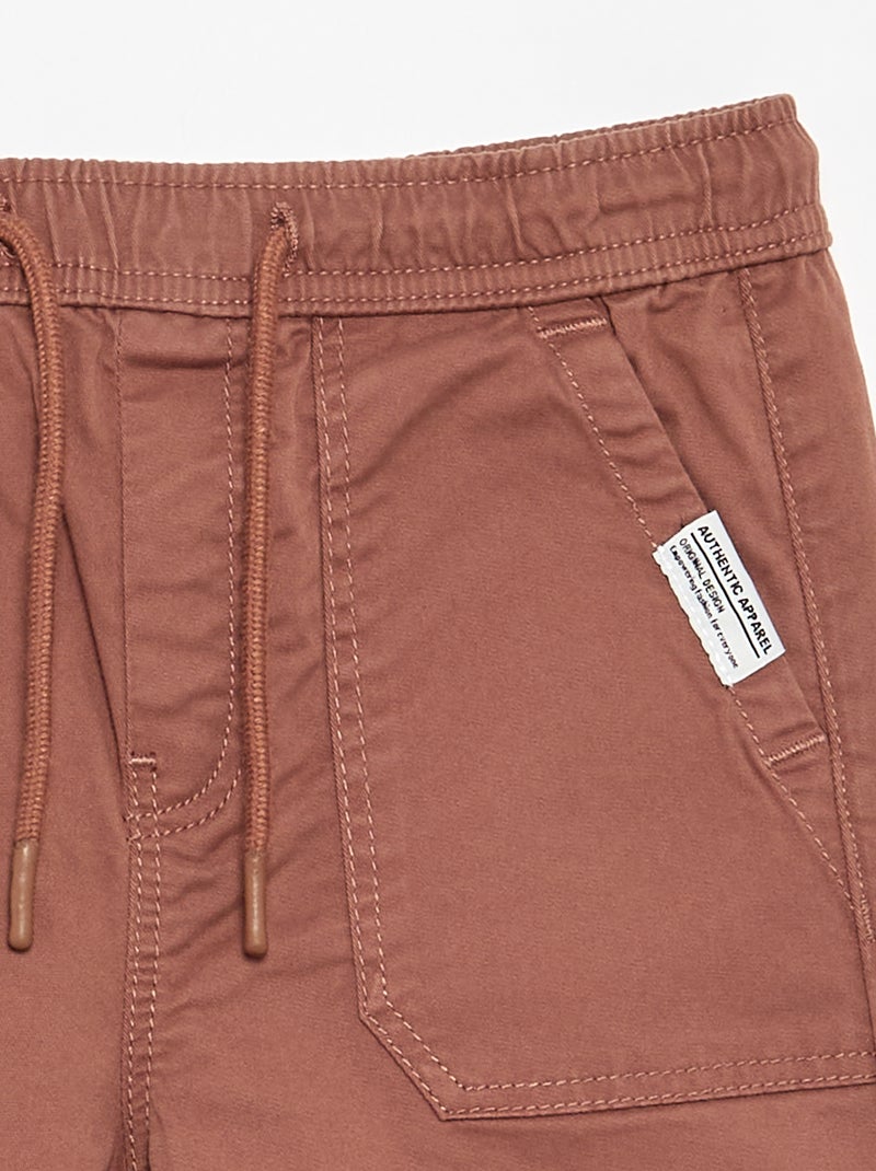 Joggingbroek met trekkoordjes Bruin - Kiabi
