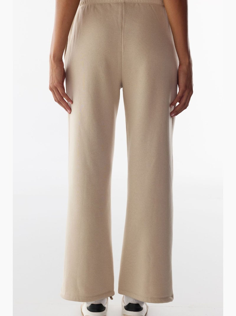 Joggingbroek met verstelbare taille en wijde pijp penti Klei-beige - Kiabi