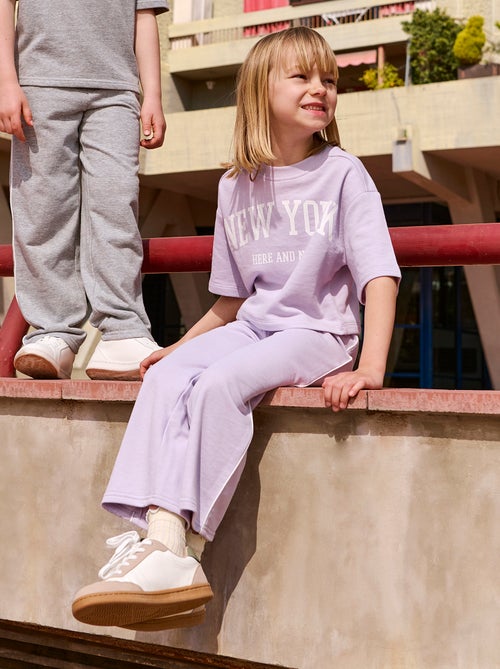 Joggingbroek met wijde pijpen en elastische taille - Kiabi