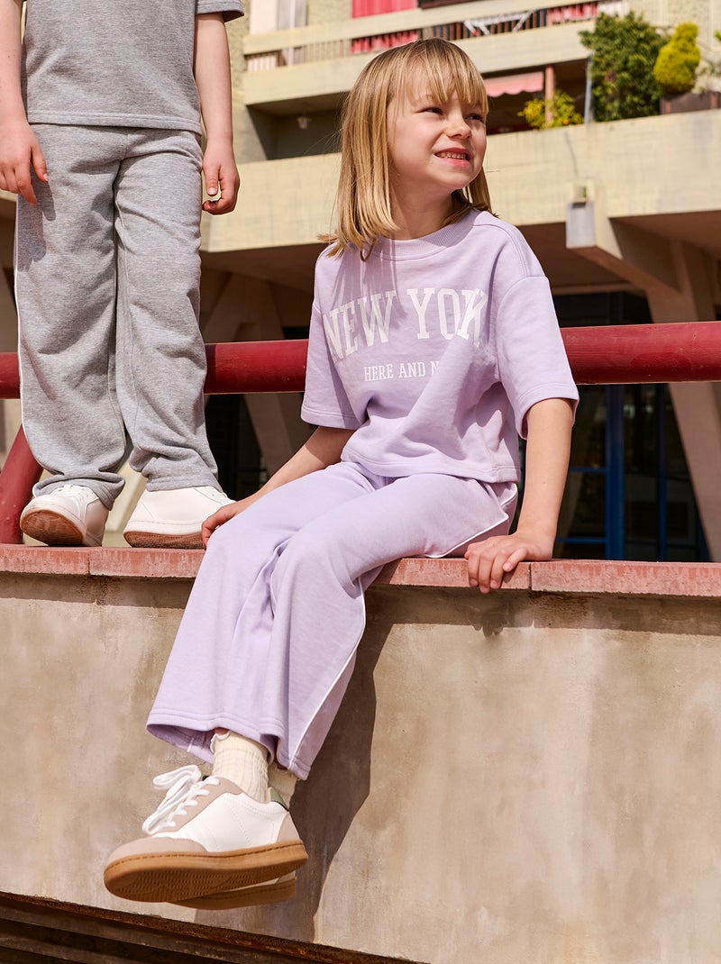Joggingbroek met wijde pijpen en elastische taille Rose - Kiabi
