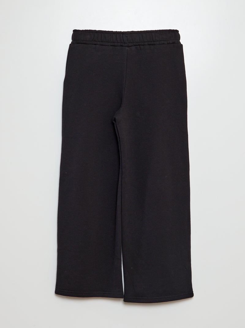 Joggingbroek met wijde pijpen zwart - Kiabi